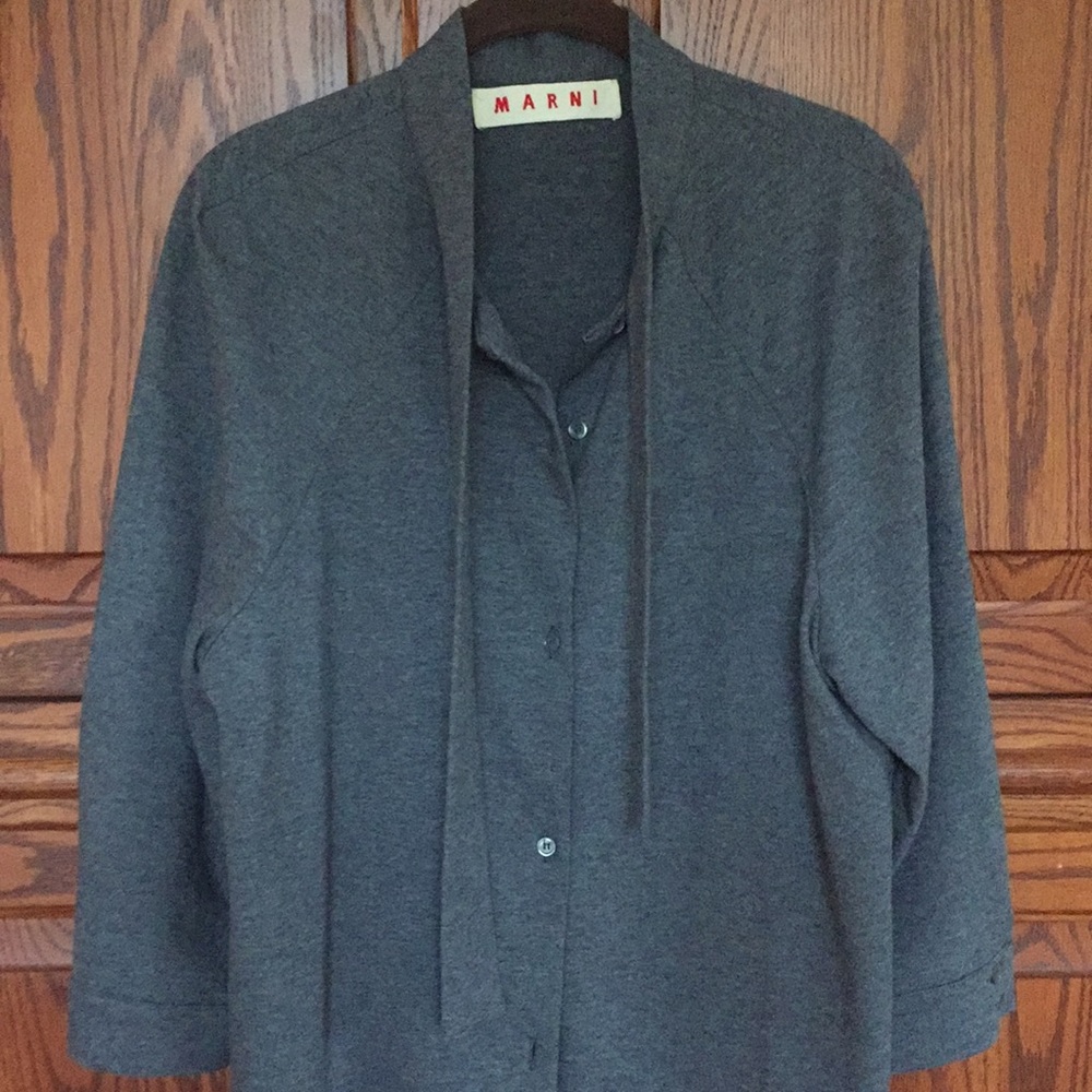 Marni Gray Knit Blazer Jacket
